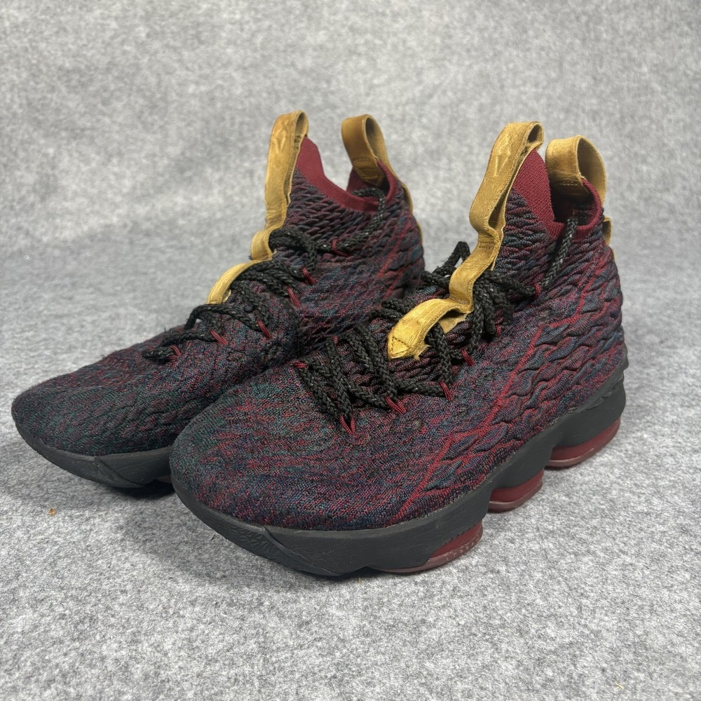 Nike LeBron 15 New‎ Heights Basketball Shoes 7Y Burgundy Navy BattleKnit
